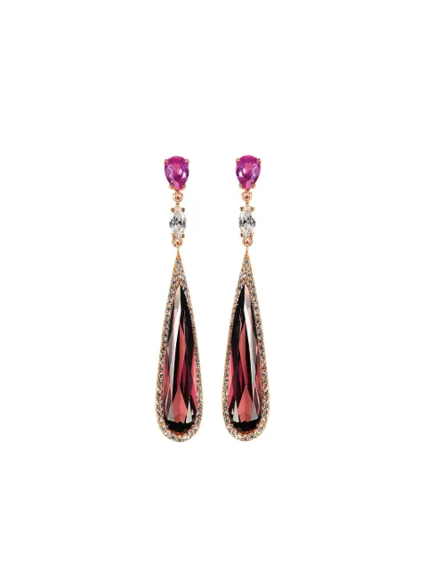 Anabela Chan 18kt rose gold vermeil Shard tourmaline and diamond earrings