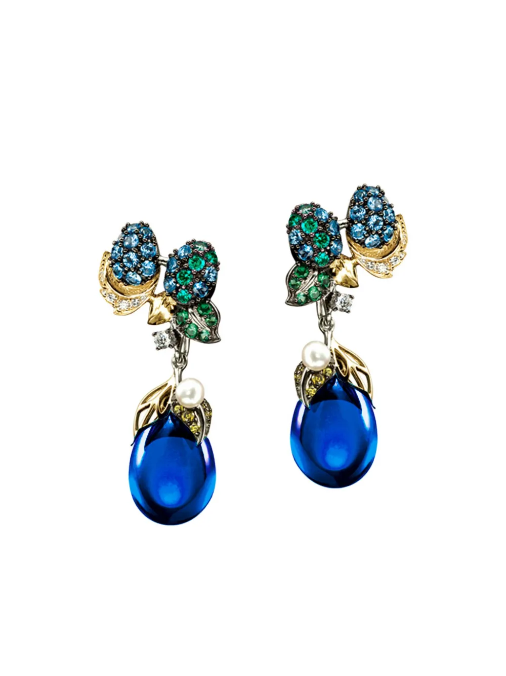Anabela Chan 18k Yellow Gold Diamonds And Gemstones Earrings