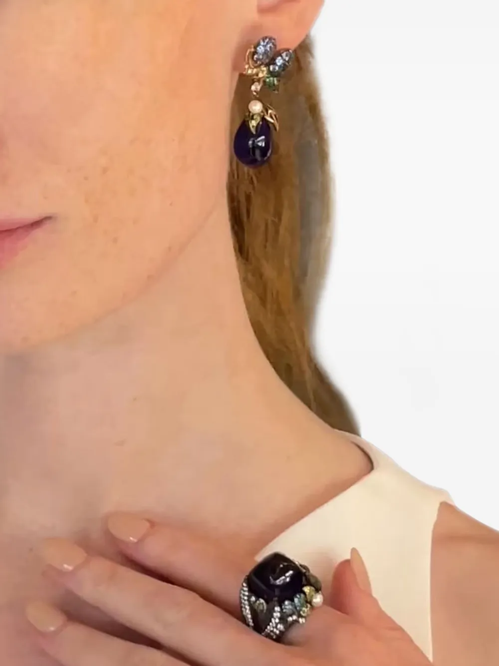 Anabela Chan 18K yellow gold diamonds and gemstones earrings | Image 2