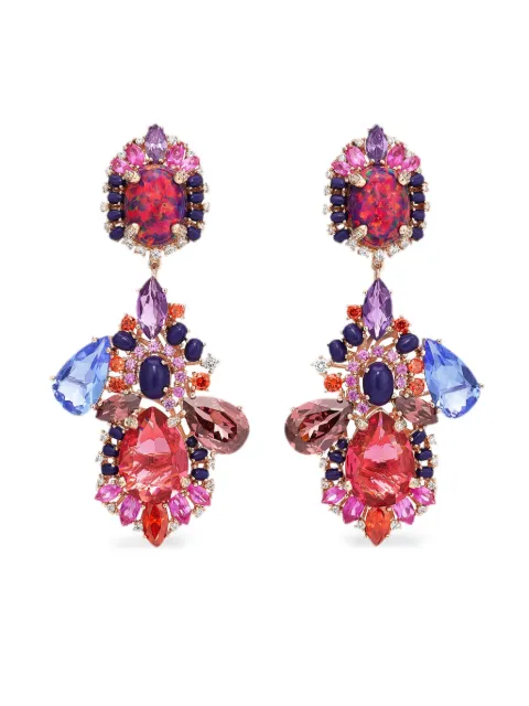 Anabela Chan 18kt rose gold multi-stone chandelier earrings