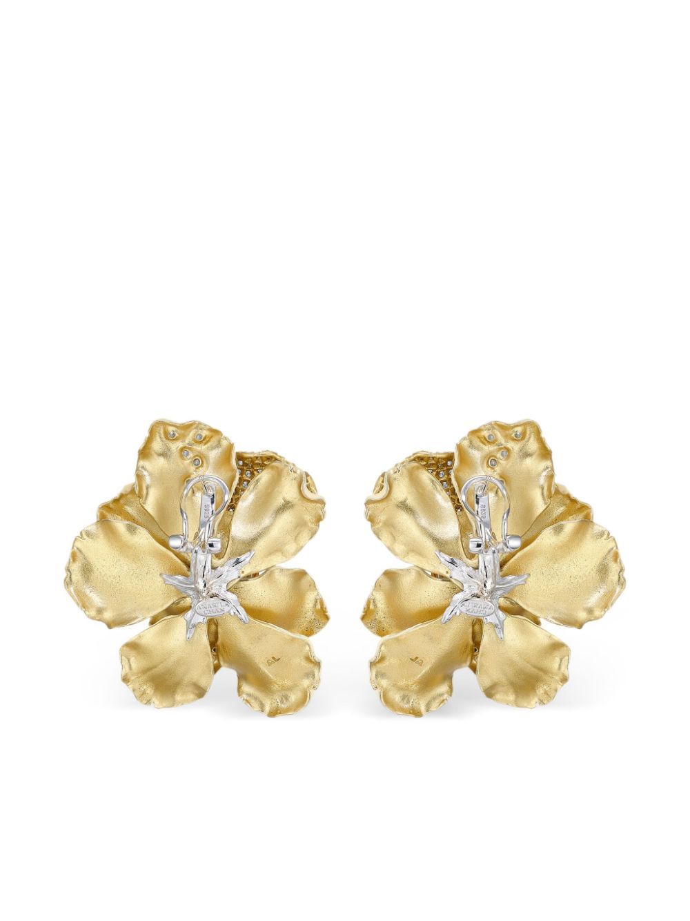 Anabela Chan 18kt yellow gold vermeil Bloom sapphire and diamond earrings - Neutrals