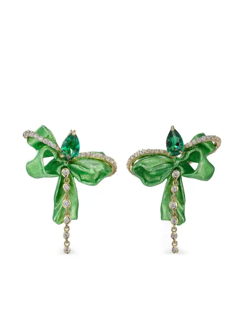 Anabela Chan 18kt yellow gold Cupid's Bow emerald earrings
