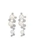 Anabela Chan 18kt white gold Mini Constellation diamond and freshwater pearl earrings