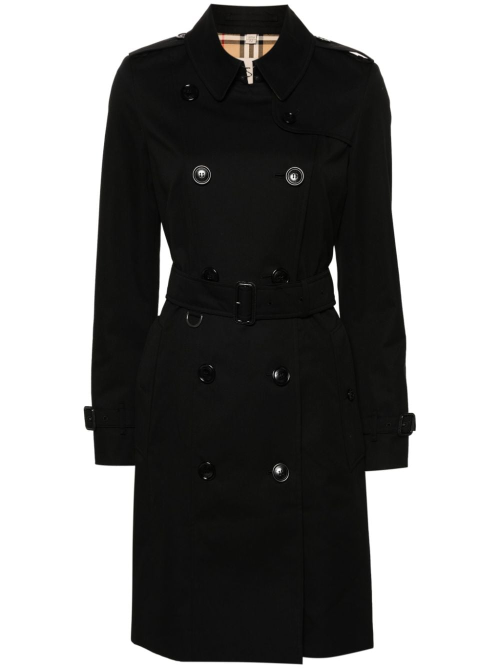 Burberry Trenchcoat met gabardine weving Zwart