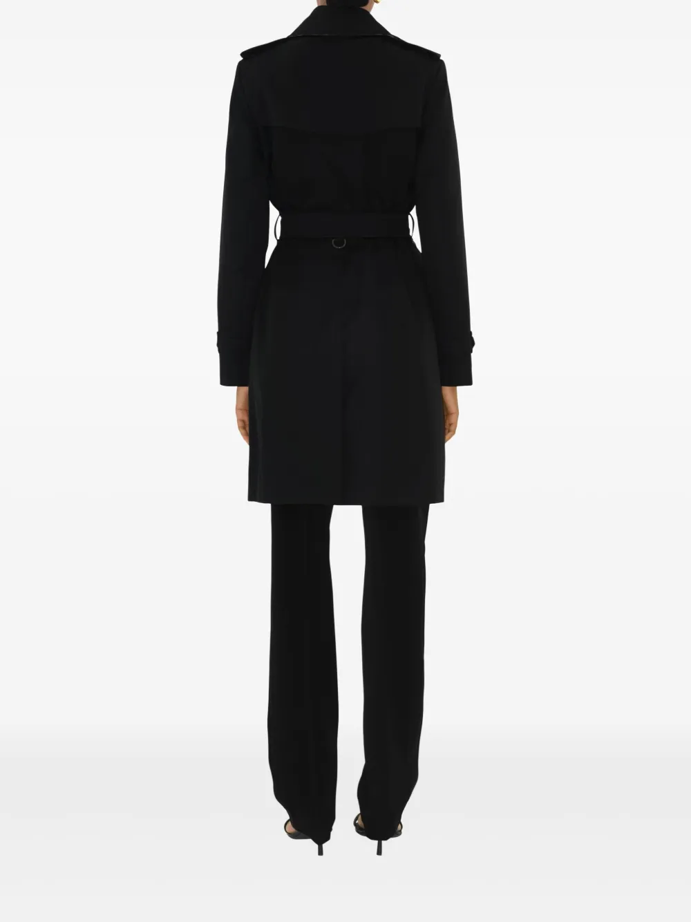 gabardine-weave trench coat