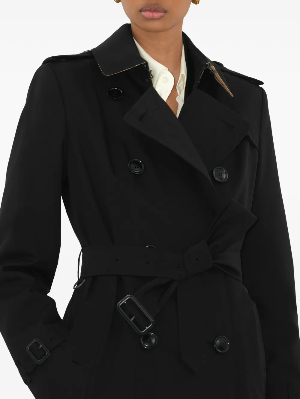 Burberry gabardine-weave Trench Coat | Black | FARFETCH PL