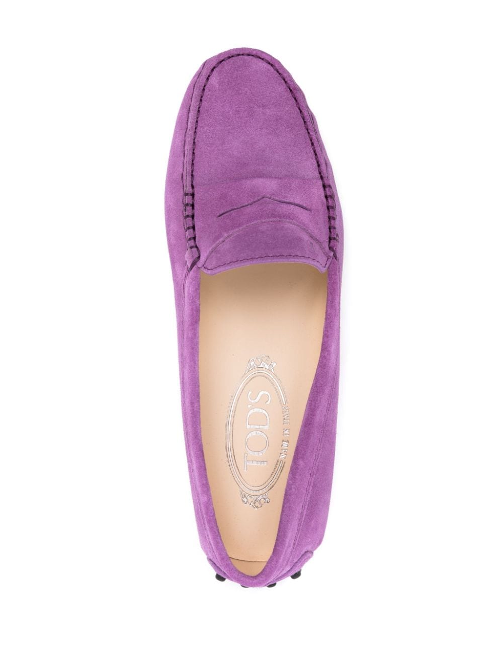 Shop Tod's Suede Penny Loafers In Purple