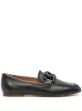 Tod's chain-link leather loafers - Black
