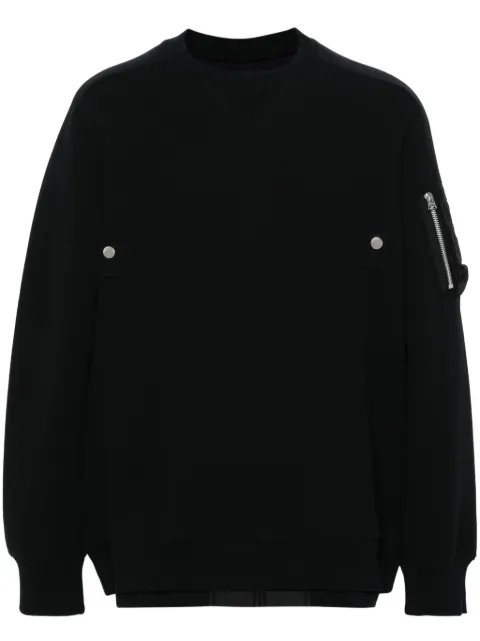 sacai layered jersey sweatshirt