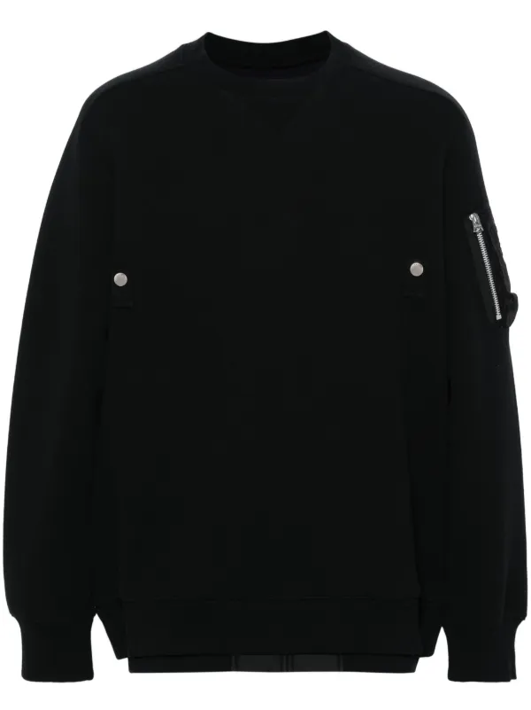 【関税込み】sacai ブラック Garment Dye スウェットシャツ ☆sacai☆関税込♪日本未入荷♪Garment Dye スウェットシャツ