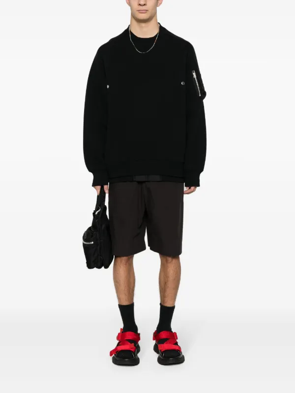 ★sacai★関税込♪日本未入荷♪Garment Dye スウェットシャツ Sacai レイヤード スウェットシャツ | ブラック | FARFETCH JP
