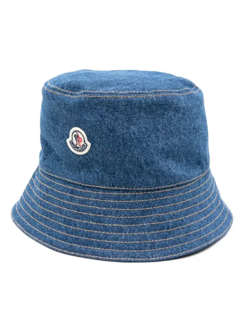 Moncler logo-patch denim bucket hat
