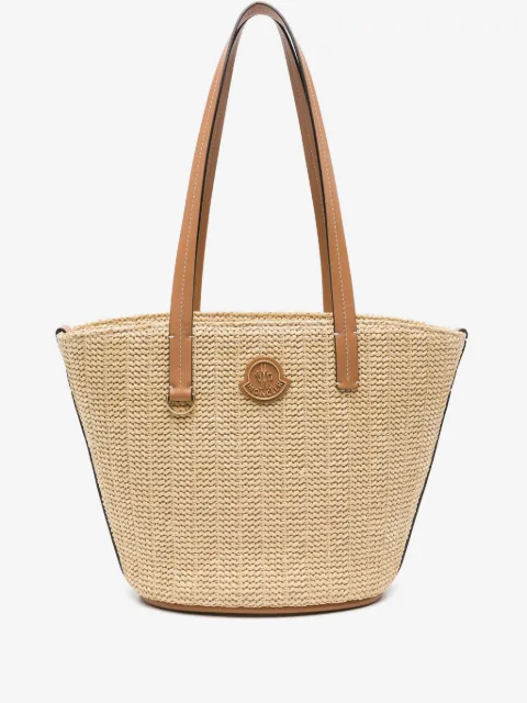 Moncler small Hubba raffia tote bag