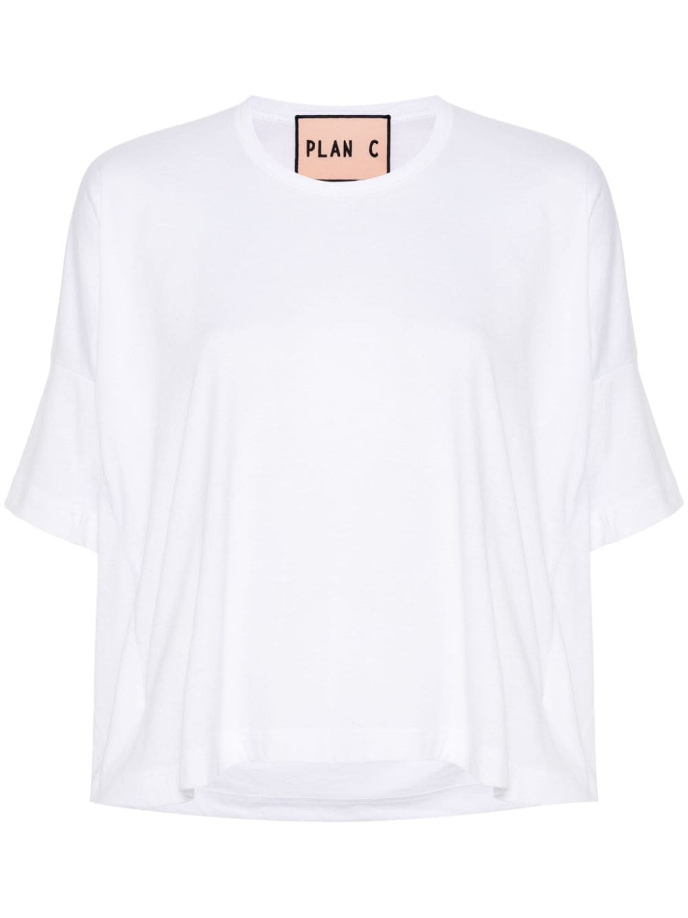 Plan C draped cotton T-shirt - Bianco