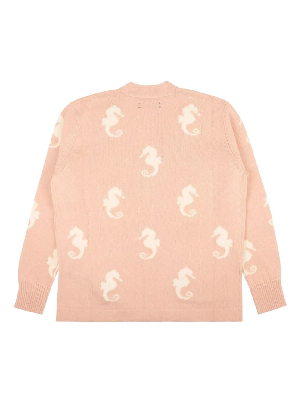 Shop Amiri Seahorse-jacquard Cardigan In Pink