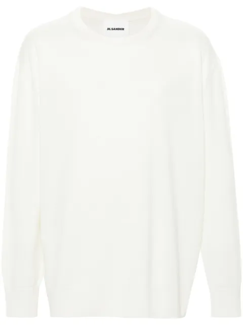 Jil Sander pull en maille fine nervurée