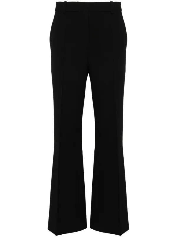 Victoria Beckham Tailored Cotton-blend Flared Trousers in Black