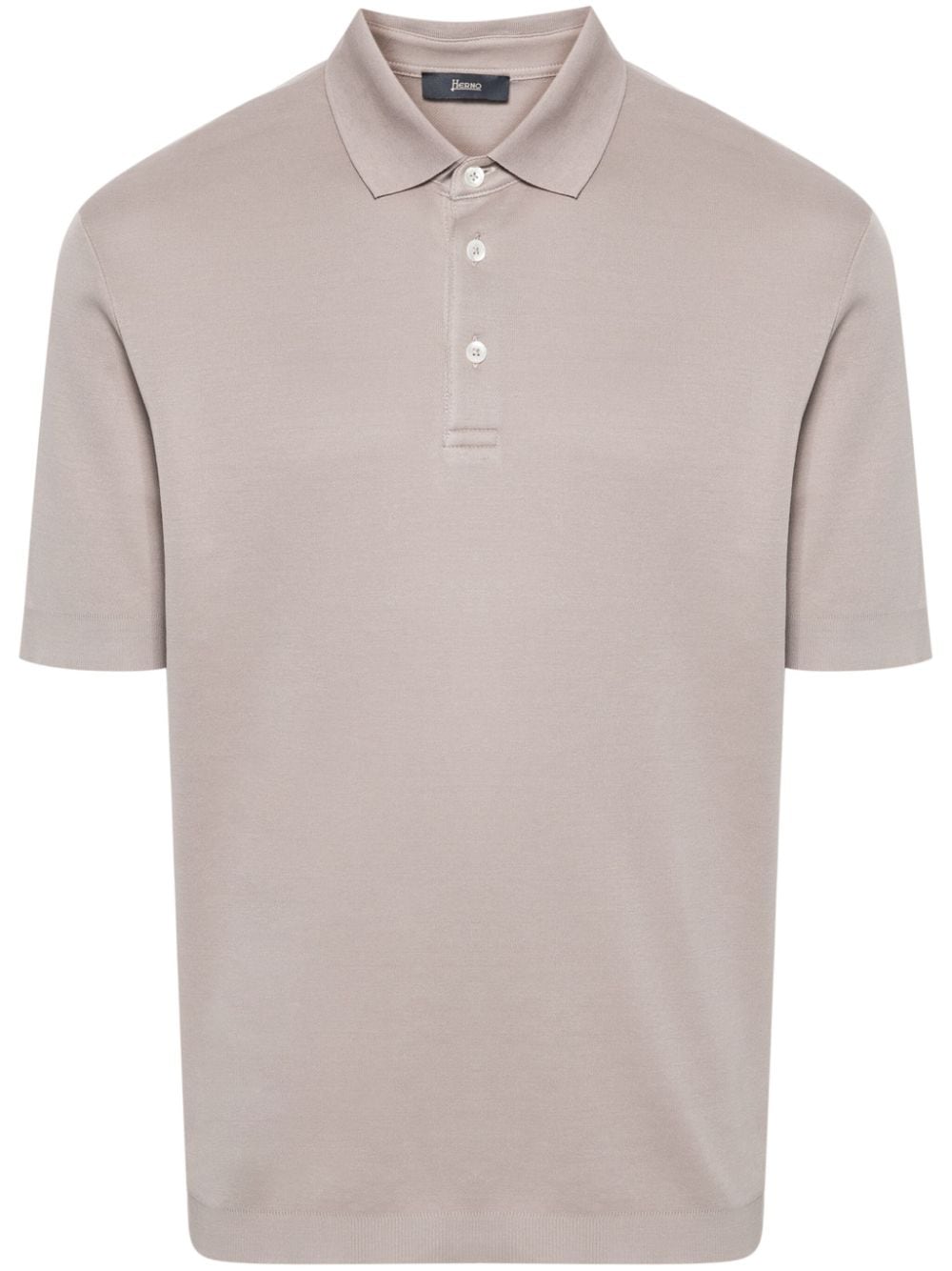 Shop Herno Knitted Cotton Polo Shirt In Neutrals