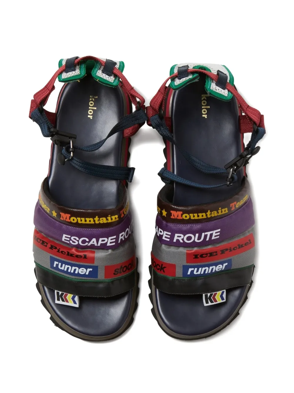 Kolor patchwork-panelled sandals Blue