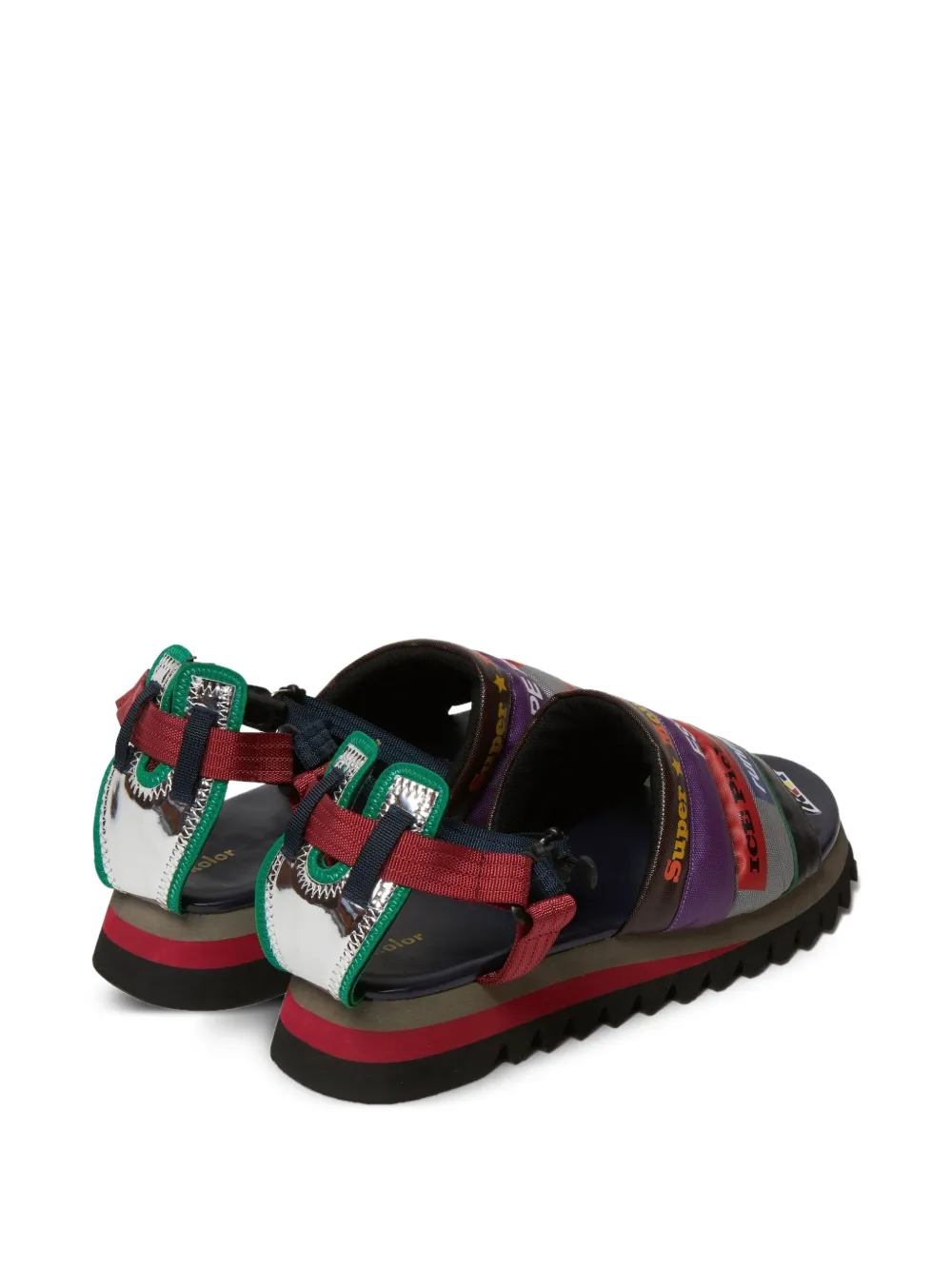 Kolor patchwork-panelled sandals Blue
