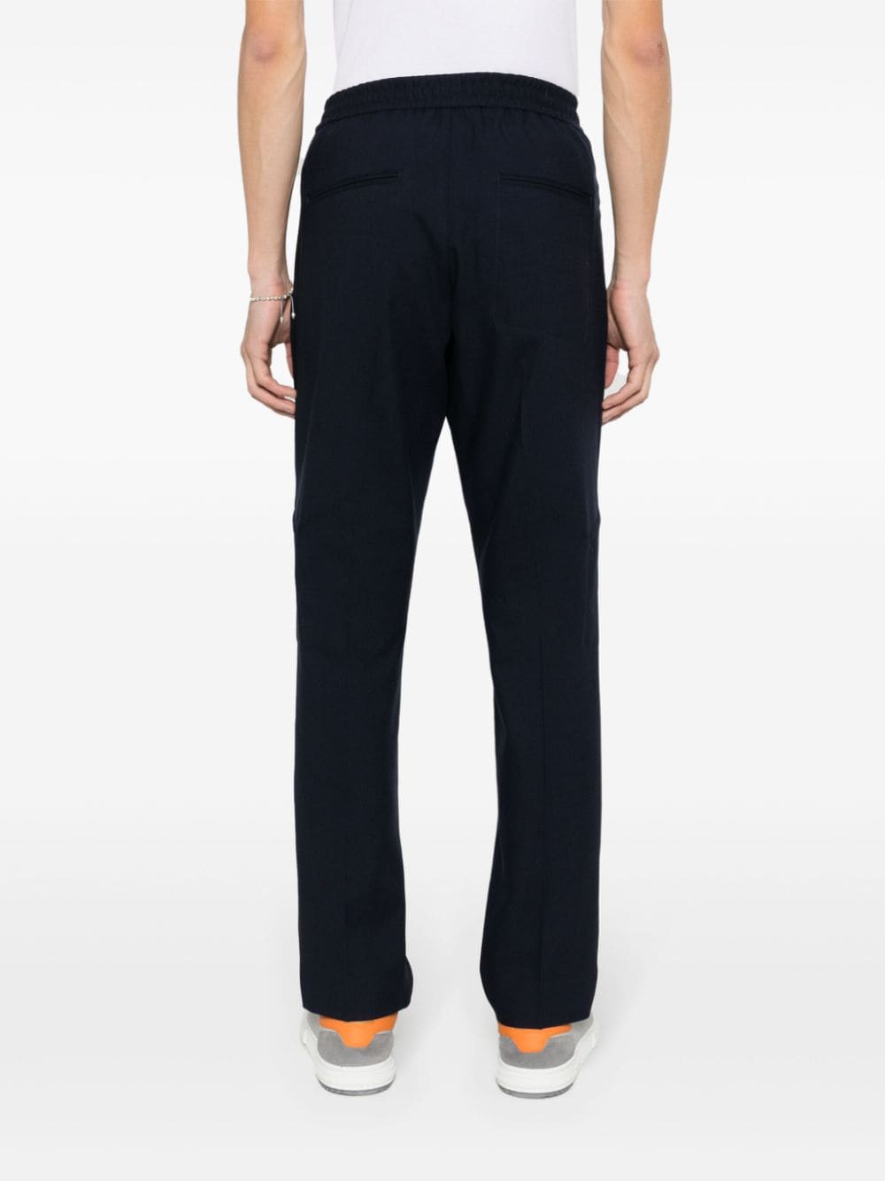 Shop Paul Smith Pressed-crease Straight-leg Trousers In Blue