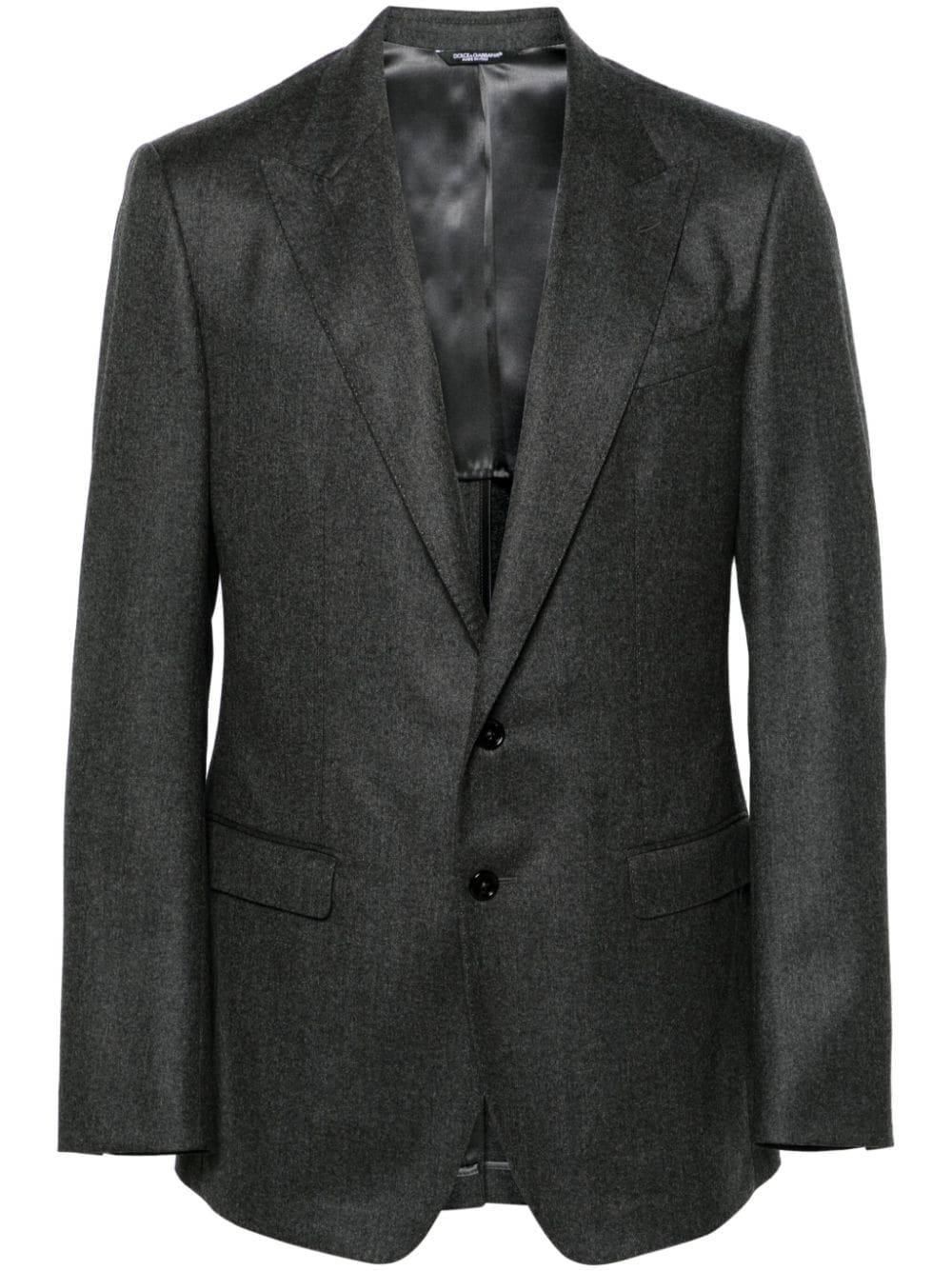 Dolce & Gabbana Single-breasted Virgin-wool Blazer In Grey