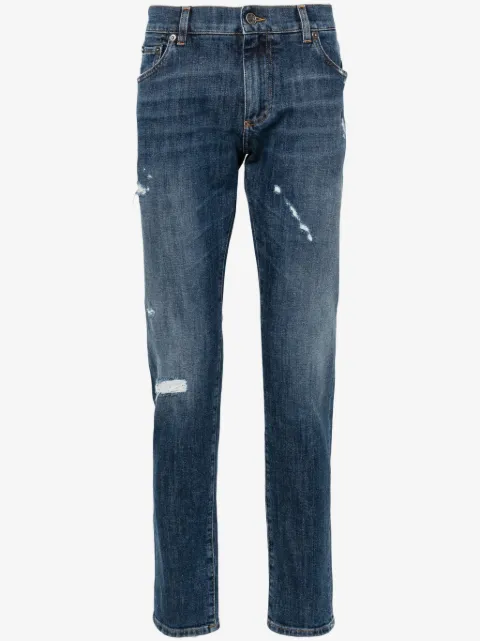 Dolce & Gabbana ripped-detail tapered jeans