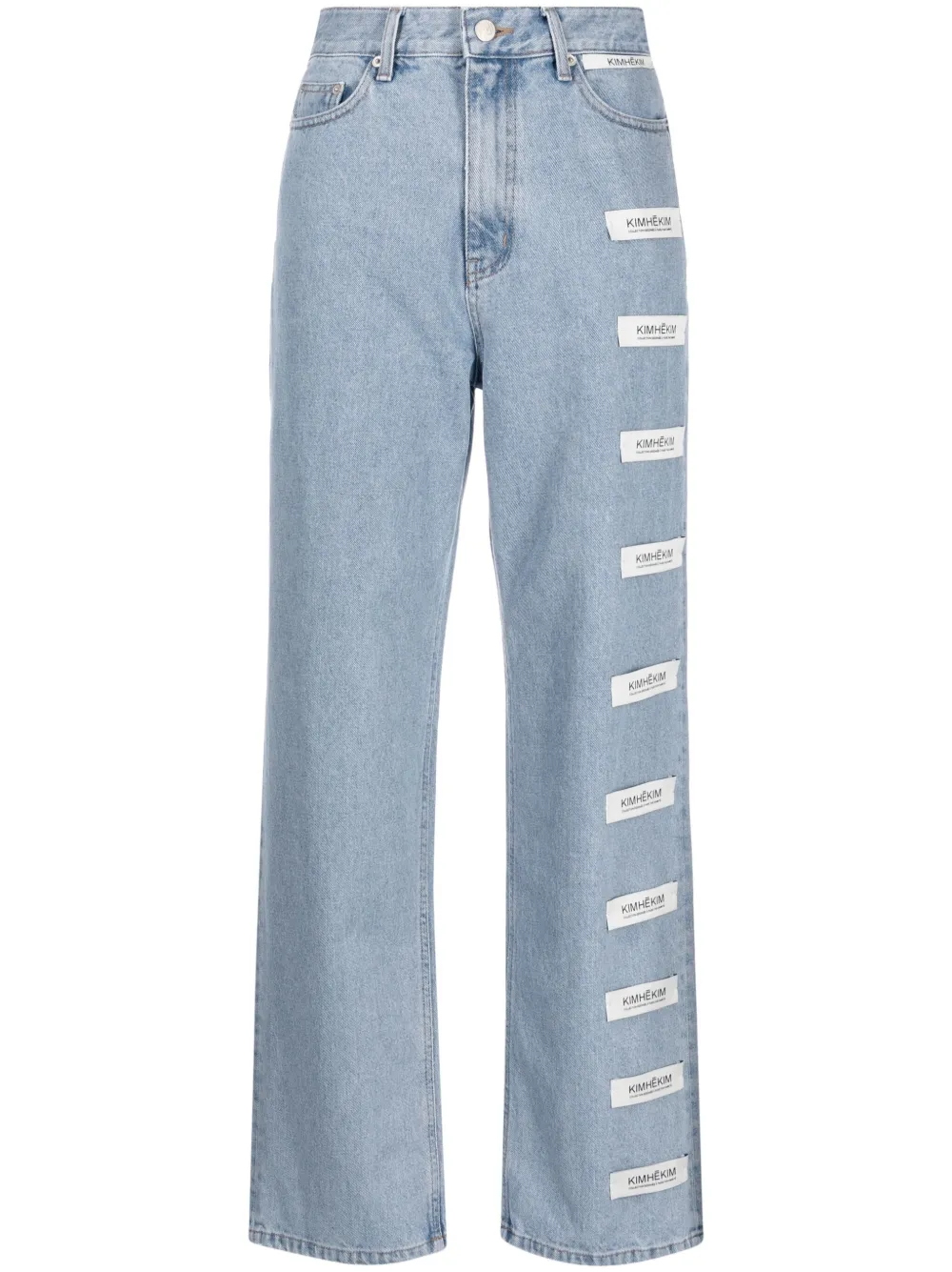 Kimhēkim Logo-patch Straight-leg Jeans In Blue