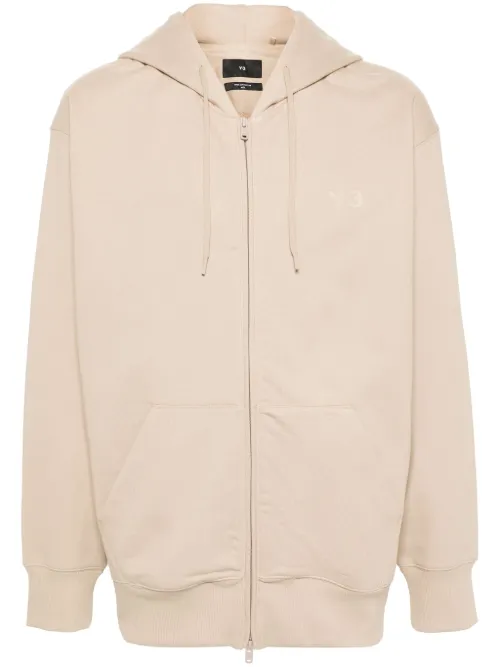 Hoodie zippé à logo imprimé - Y-3 - Modalova
