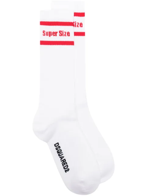 DSQUARED2 slogan-jacquard calf-length crew socks