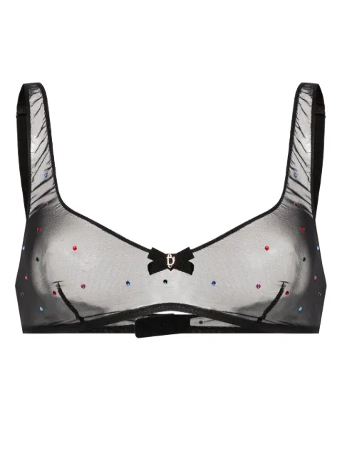 DSQUARED2 brasier de malla con detalles de strass