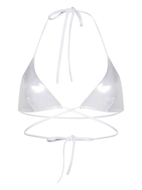 DSQUARED2 metallic halterneck bikini top
