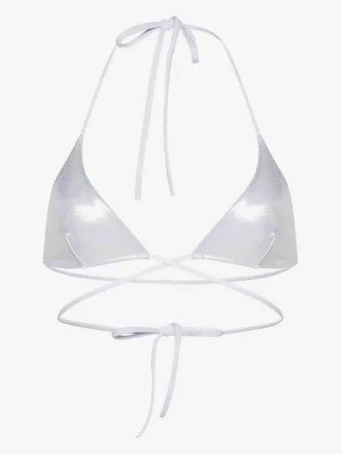 DSQUARED2 metallic halterneck bikini top