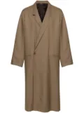 LEMAIRE Asymmetric twill coat - Brown