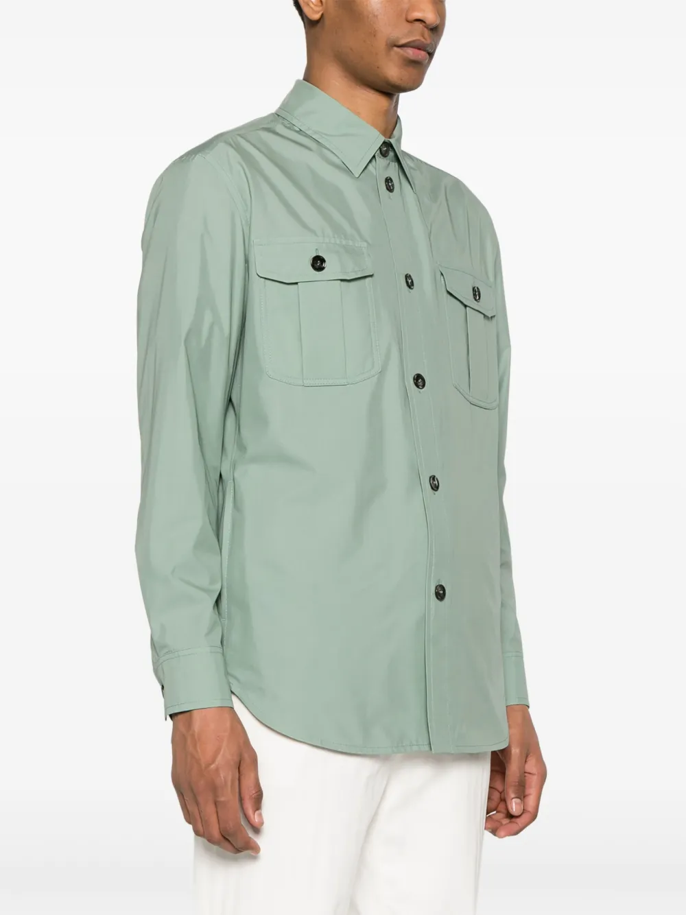Brioni シルク シャツジャケット | グリーン | FARFETCH JP