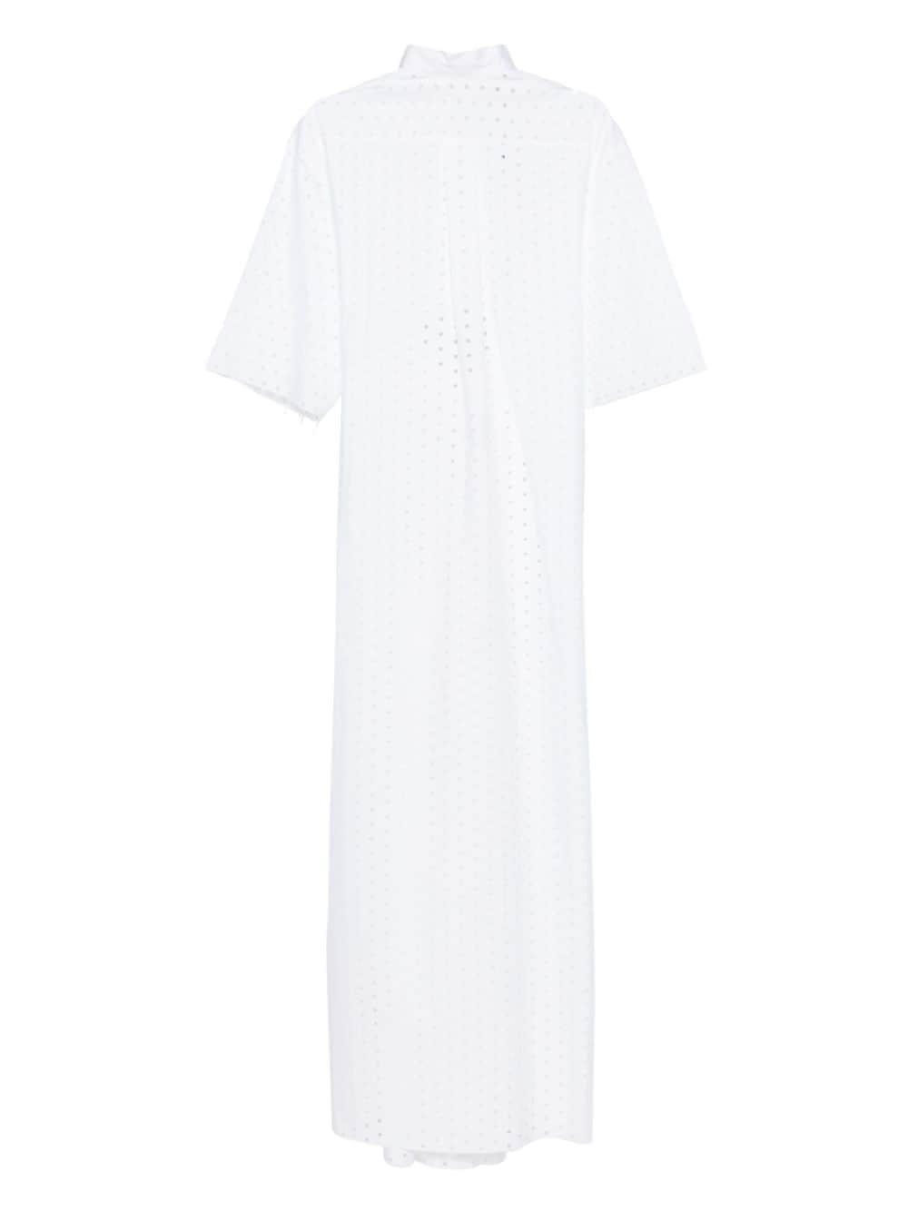 Shop Litkovskaya Bloom Perforated Midi Dress In White