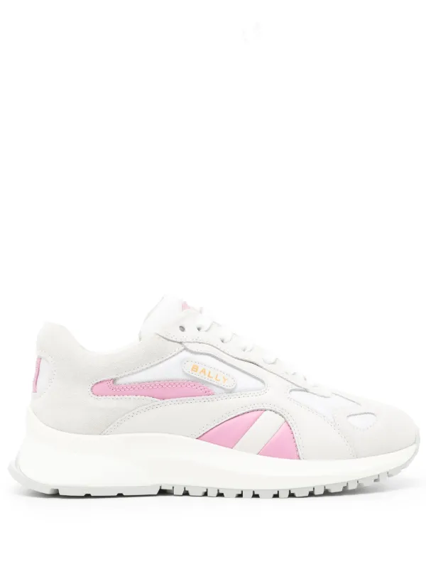 Bally Contrast-panel Leather Sneakers in White