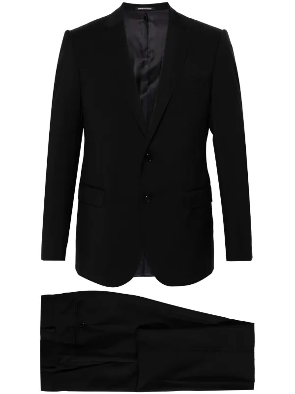 美品✨EMPORIO ARMANI ビジネススーツ シングル 48 ウール Emporio Armani ウール シングルスーツ | ブルー | FARFETCH JP