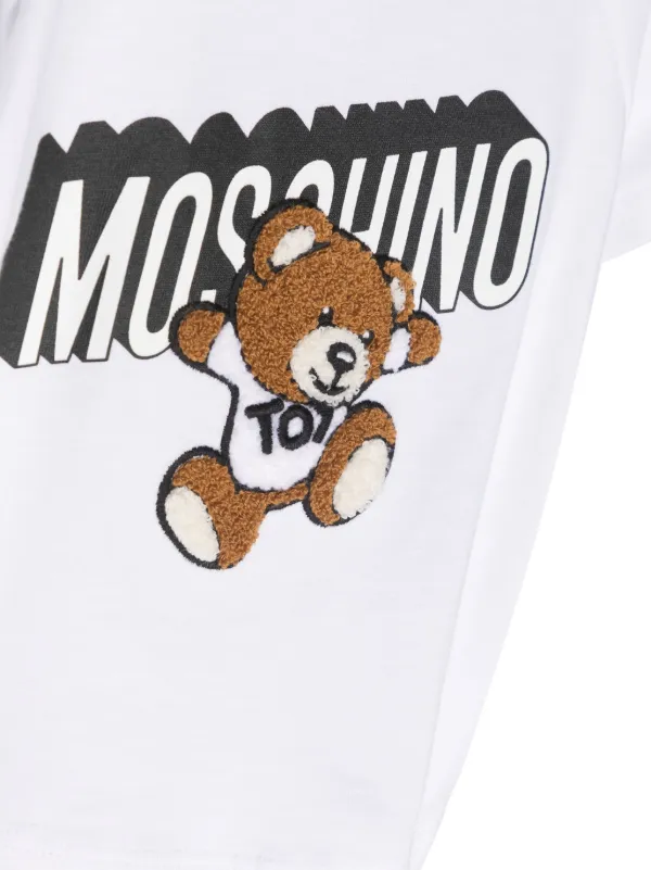 Moschino Kids Teddy Bear logo print T shirt White FARFETCH AE