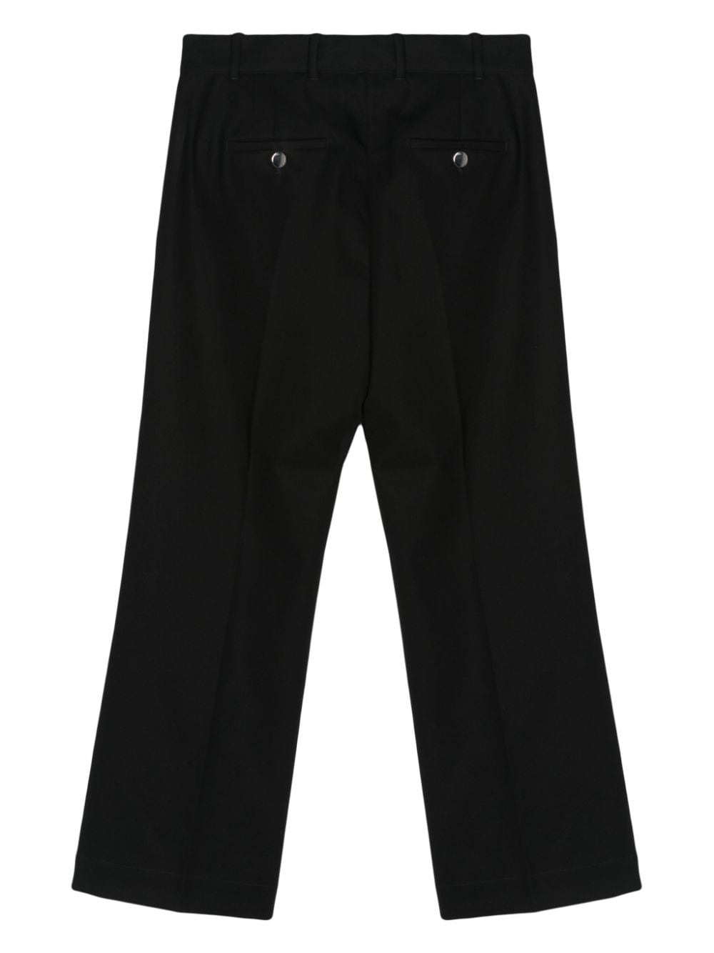 Shop Plan C High-waisted Flared Trousers In Black