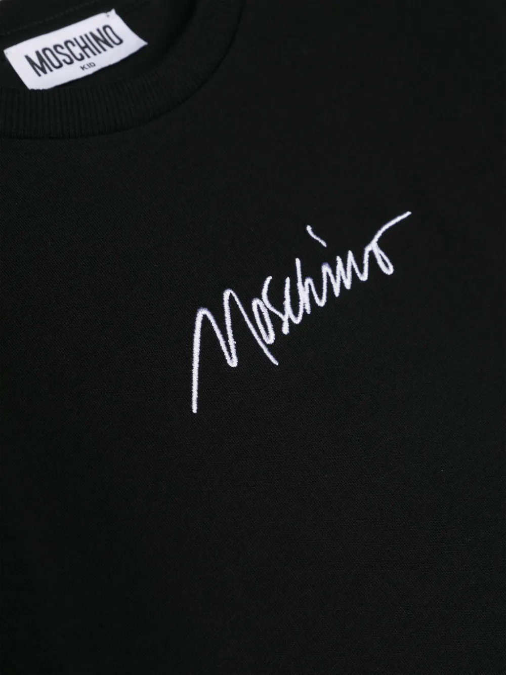 Moschino Kids T-shirt met geborduurd logo Zwart