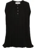 Lanvin pleated crepe de chine top - Black