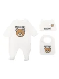 Moschino Kids Teddy Bear logo-print babygrow set (set of three) - White