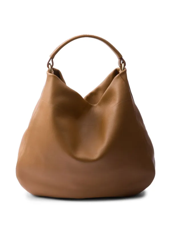 PRADA ブラウンハンドバッグ Prada レザーハンドバッグ | ブラウン | FARFETCH JP