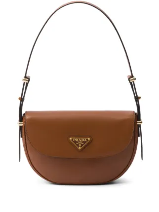 Prada アーケ レザーショルダーバッグ | ブラウン | FARFETCH JP