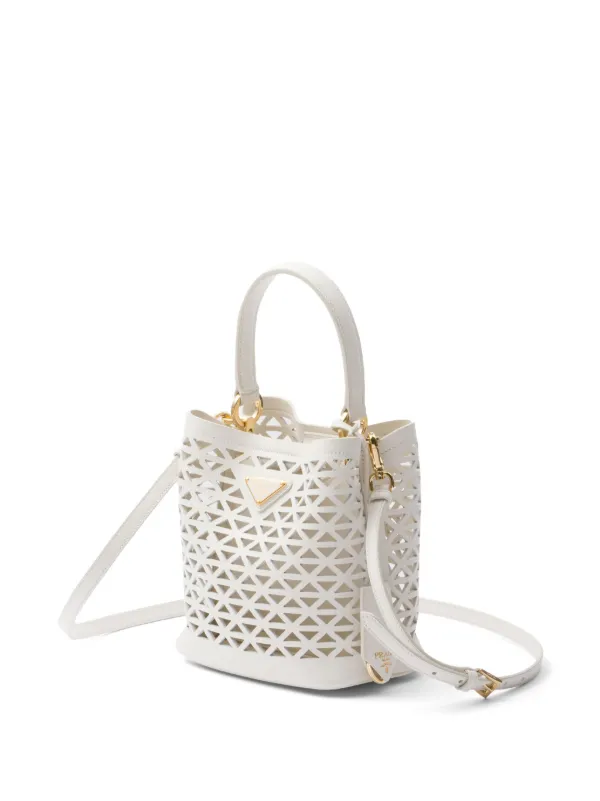 Prada bucket hotsell bag white