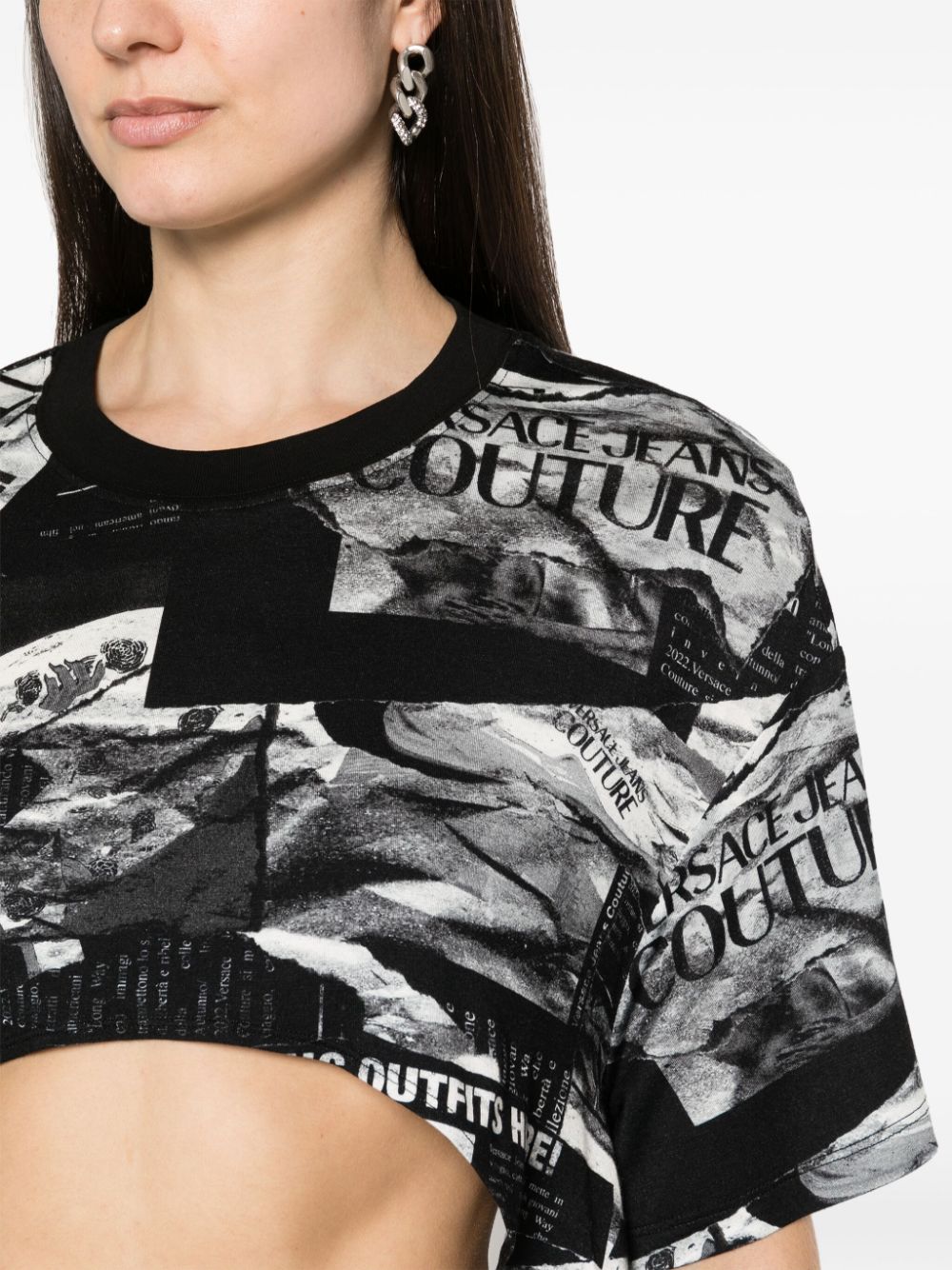 Versace Jeans Couture T-shirt met grafische print Zwart