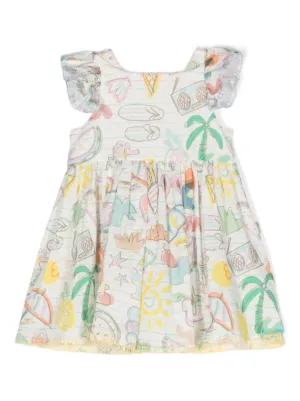 Stella McCartney Kids - Girls Blue Chambray Dungaree Dress