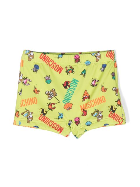 Moschino Kids bañador con logo estampado