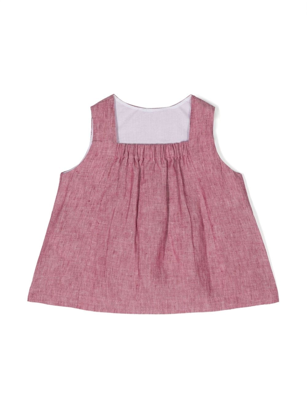 Shop Il Gufo Sleeveless Linen Top In Pink